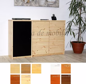 Massivholz Kommode 3türig CONTRA 134x84x33cm Kiefer massiv natur,weiss,gelaugt geölt schwarz lackiert Massivholz Kommode 3türig CONTRA 134x84x33cm Kiefer massiv natur,weiss,gelaugt geölt schwarz lackiert