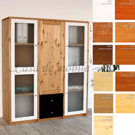 Highboard 136x161x46cm CONTRA Kiefer massiv weiß schwarz Highboard 136x161x46cm CONTRA Kiefer massiv weiß schwarz