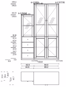 Massivholz Vitrinenschrank CONTRA 134x199/161x46/33cm kiefer massiv weiß lackiert Casa de mobila Goslar Massivholz Vitrinenschrank CONTRA 134x199/161x46/33cm kiefer massiv weiß lackiert Casa de mobila Goslar