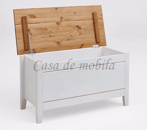 Massivholz Truhe klein 86x47x38cm EVA Kiefer massiv 2farbig weiß lasiert / gelaugt geölt Casa de mobila Goslar Massivholz Truhe klein 86x47x38cm EVA Kiefer massiv 2farbig weiß lasiert / gelaugt geölt Casa de mobila Goslar