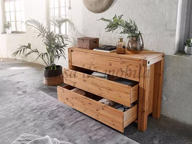 Schubladenkommode 138x88x44cm Kiefer gebeizt geölt eichefarben Massivholz Wäschekommode mit Schubladen 138x88x44cm Kiefer massiv gebeizt & geölt eichefarben Casa de mobila Goslar