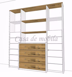 Büroregal 178x199x46/33 cm CONTRA Buche weiß, Wildeiche geölt Bücherregal CONTRA 178x199x46/33 cm Wildeiche geölt, Buche weiß lackiert