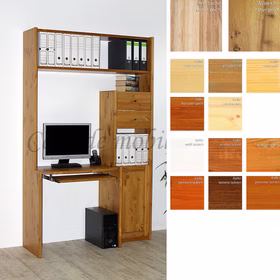 Schreibtisch-Regal 134x217x51/33cm CONTRA Massivholz