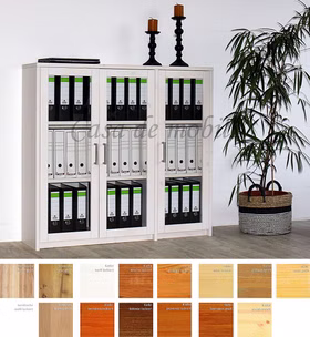 Massivholz Büroschrank mit Glastüren CONTRA 134x123x33cm kiefer, kernbuche,wildeiche natur oder Bianco geölt Casa de mobila Goslar Massivholz Büroschrank mit Glastüren CONTRA 134x123x33cm kiefer, kernbuche,wildeiche natur oder Bianco geölt Casa de mobila Goslar