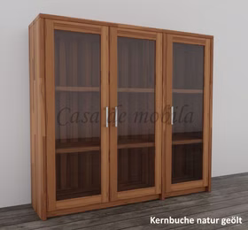 Kommode mit Glastüren 134x123x33cm Kernbuche natur geölt von Casademobila Goslar Kommode mit Glastüren 134x123x33cm Kernbuche natur geölt von Casademobila Goslar