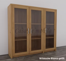 Kommode mit Glastüren 134x123x33cm Wildeiche Bianco geölt von Casademobila Goslar Kommode mit Glastüren 134x123x33cm Wildeiche Bianco geölt von Casademobila Goslar