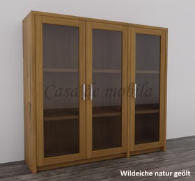 Kommode mit Glastüren 134x123x33cm Wildeiche natur geölt von Casademobila Goslar Kommode mit Glastüren 134x123x33cm Wildeiche natur geölt von Casademobila Goslar