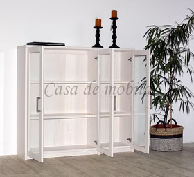 Massivholz schrank mit Glastüren CONTRA 134x123x33cm kiefer massiv weiss lackiert Casa de mobila Goslar Massivholz schrank mit Glastüren CONTRA 134x123x33cm kiefer massiv weiss lackiert Casa de mobila Goslar
