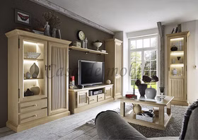 Wonzimmer-möbel komplett set 6teilig PINEA Pinie massiv decape sandfarbe casademobila Goslar