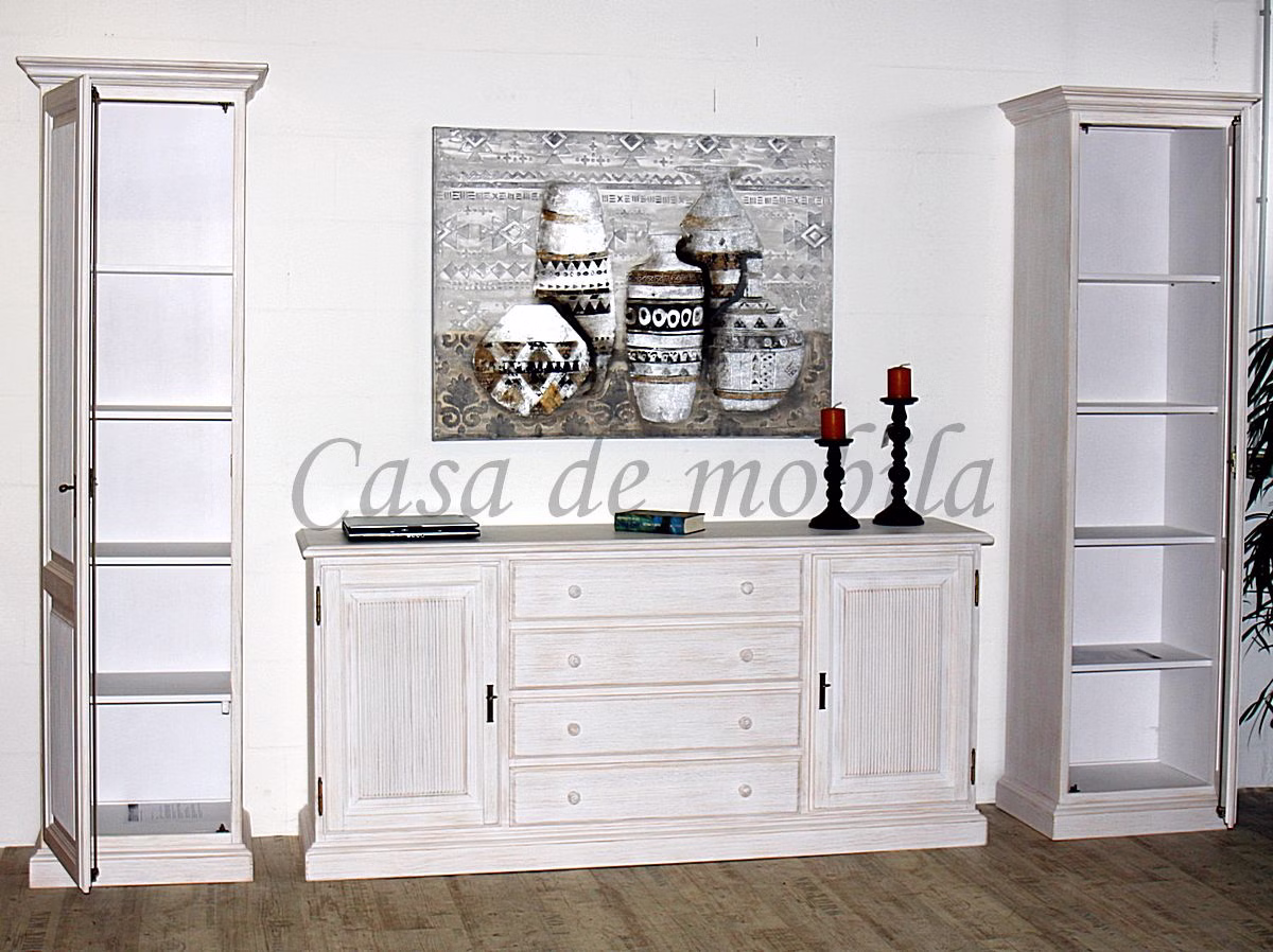 Spanische pinienmöbel Wohnwand set 3teilig landhaus weiss PINEA Pinie massiv casademobila Goslar Spanische pinienmöbel Wohnwand set 3teilig landhaus weiss PINEA Pinie massiv casademobila Goslar