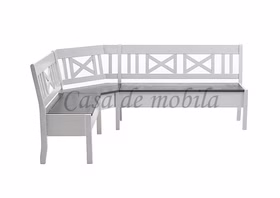 Eckbank 213x93x170cm FJORD Kiefer 2farbig weiß /grau lasiert Eckbank 213x93x170cm FJORD Kiefer 2farbig weiß /grau lasiert