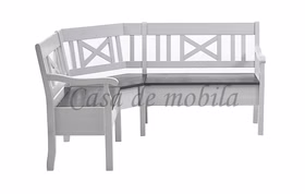 Eckbank 170x93x147cm FJORD Kiefer 2farbig weiß lasiert / gelaugt geölt Eckbank 170x93x147cm FJORD Kiefer 2farbig weiß lasiert / gelaugt geölt