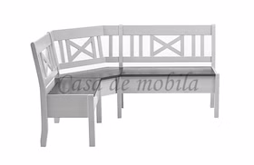 Eckbank 170x93x147cm FJORD Kiefer 2farbig weiß lasiert / gelaugt geölt Eckbank 170x93x147cm FJORD Kiefer 2farbig weiß lasiert / gelaugt geölt