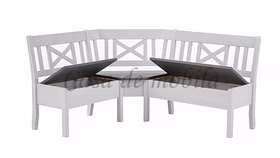 Eckbank 170x93x147cm FJORD Kiefer 2farbig weiß lasiert / gelaugt geölt Eckbank 170x93x147cm FJORD Kiefer 2farbig weiß lasiert / gelaugt geölt