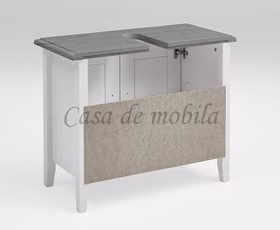 Massivholz Badunterschrank BERGEN 70x57x35cm Kiefer massiv weiß grau lackiert Casa de mobila Goslar Massivholz Badunterschrank BERGEN 70x57x35cm Kiefer massiv weiß grau lackiert Casa de mobila Goslar