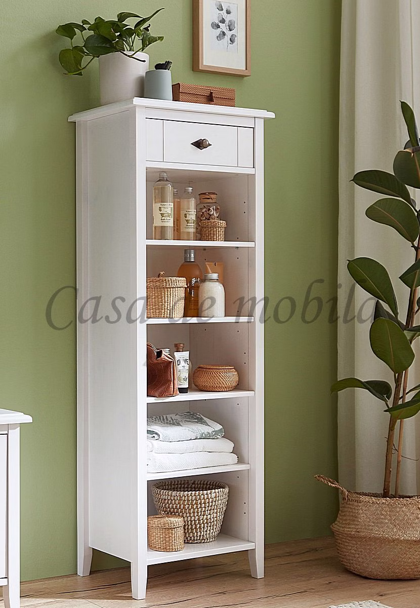 Massivholz Standregal 54x148x35cm BERGEN Kiefer massiv weiß lasiert, 160 wss/wss Casa de mobila Goslar Massivholz Standregal 54x148x35cm BERGEN Kiefer massiv weiß lasiert, 160 wss/wss Casa de mobila Goslar