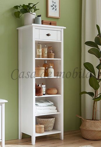 Hochregal 54x148x35cm BERGEN Kiefer weiß lackiert