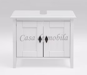 Waschbeckenschrank 70x57x35cm BERGEN Kiefer weiß lackiert Massivholz waschtischunterschrank BERGEN 70x57x35cm Kiefer massiv weiß lasiert Casa de mobila Goslar