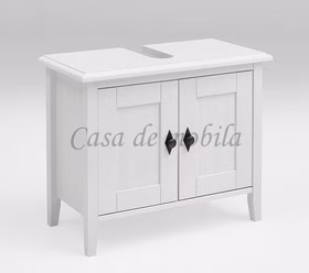 Waschbeckenschrank 70x57x35cm BERGEN Kiefer weiß lackiert Massivholz Waschbeckenunterschrank BERGEN 70x57x35cm Kiefer massiv weiß lasiert Casa de mobila Goslar