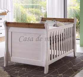 Babybett 70x140 cm BERGEN Kiefernholz massiv weiß / gelaugt geölt Babybett 70x140 cm BERGEN Kiefer massiv 2farbig weiß / gelaugt geölt Casa de mobila Goslar