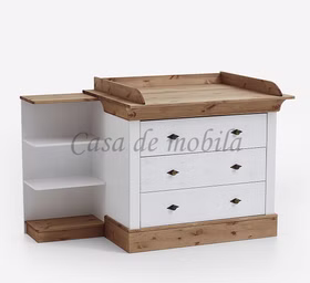Wickelkommode 108x98x82cm BERGEN Kiefer 2farbig weiß / gelaugt Wickelkommode 108x98x82cm BERGEN Kiefer 2farbig weiß / gelaugt