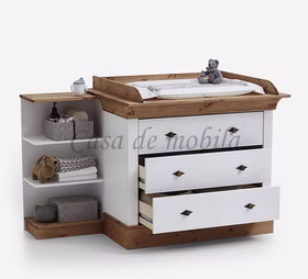 Wickelkommode 108x98x82cm BERGEN Kiefer 2farbig weiß / gelaugt Wickelkommode 108x98x82cm BERGEN Kiefer 2farbig weiß / gelaugt