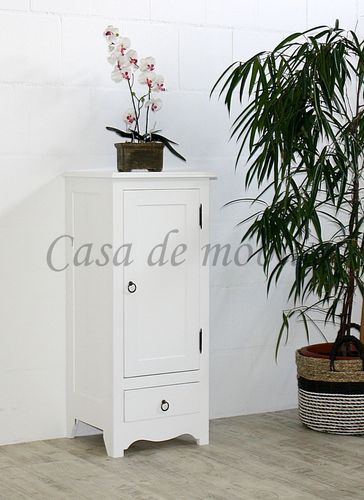 Schmale Kommode 43x100x37cm AQUA Pappel weiß lackiert
