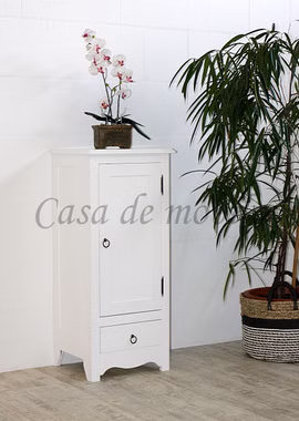 Schmale Kommode 43x100x37cm AQUA Pappel massiv weiß lackiert Massivholz Flur kommode schmal schrank AQUA weiß landhausstil Casa de mobila Goslar