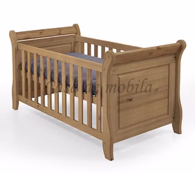 Babybett Kinderbett BERGEN 70x140 cm Kiefer massiv gelaugt geölt Casa de mobila Goslar