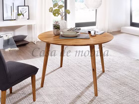 Runder Tisch 105x105x75 cm Wildeiche massiv natur geölt Casa de mobila Goslar Runder Tisch 105x105x75 cm Wildeiche massiv natur geölt Casa de mobila Goslar