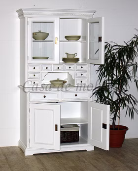 Massivholz Küchenbuffet VICTORIA 105x195x50cm Fichte massiv weiß Shabby Chic lackiert Casa de mobila Goslar Massivholz Küchenbuffet VICTORIA 105x195x50cm Fichte massiv weiß Shabby Chic lackiert Casa de mobila Goslar