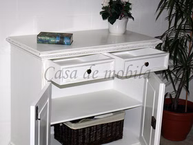 Kommode 2-türig 100x90x50cm VICTORIA Fichte massiv Sideboard 90x100x50cm Fichte antikweiß lackiert