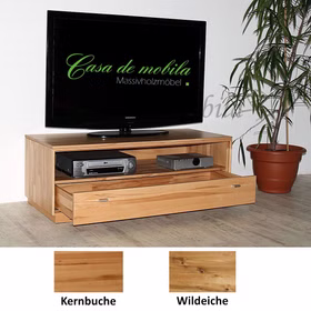 TV-Kommode mit schubladen ALEX 109x40x46 cm buche, eiche massiv natur lackiert oder geölt Massivholz TV-Kommode mit schubladen ALEX 109x40x46 cm Kernbuche, Wildeiche massiv natur lackiert oder geölt Casa de mobila Goslar