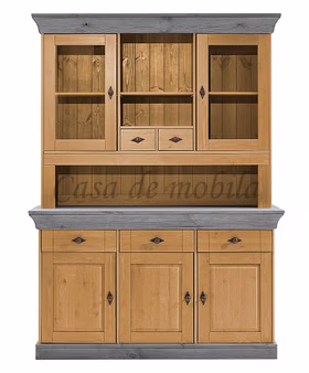 Buffetschrank 143x197x45cm BERGEN Kiefer 2farbig gelaugt geölt / grau Buffetschrank 143x197x45cm BERGEN Kiefer 2farbig gelaugt geölt / grau