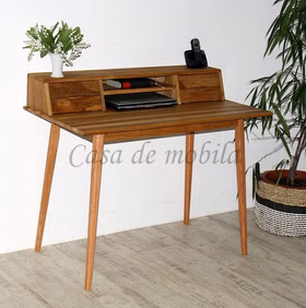Schreibtisch mit Aufsatz 110x90x58cm MELBOURNE Asteiche geölt massivholz laptoptisch mit aufsatz aus wildeiche geölt casademobila