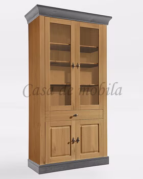 Vitrine Bergen 2 türig mit schublade 108x202x45cm Kiefer massiv gelaugt geölt grau lasiert Casa de mobila Goslar Vitrine Bergen 2 türig mit schublade 108x202x45cm Kiefer massiv gelaugt geölt grau lasiert Casa de mobila Goslar