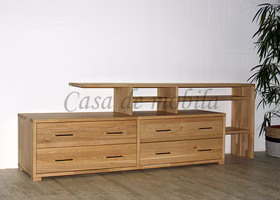 Massivholz TV-Kommode mit regalaufsatz CONTRA 220x72x46/33cm Wildeiche massiv weiss Bianco geölt Casa de mobila Goslar Massivholz TV-Kommode mit regalaufsatz CONTRA 220x72x46/33cm Wildeiche massiv weiss Bianco geölt Casa de mobila Goslar