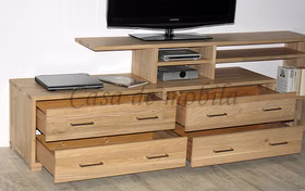 Massivholz TV-schrank mit regalaufsatz CONTRA 220x72x46/33cm Wildeiche massiv weiss Bianco geölt Casa de mobila Goslar Massivholz TV-schrank mit regalaufsatz CONTRA 220x72x46/33cm Wildeiche massiv weiss Bianco geölt Casa de mobila Goslar
