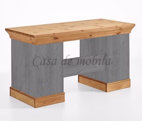 Schreibtisch 143x77x65cm BERGEN Kiefer 2farbig grau / gelaugt geölt Schreibtisch 143x77x65cm BERGEN Kiefer 2farbig grau / gelaugt geölt