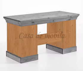 Schreibtisch 143x77x65cm BERGEN Kiefer 2farbig gelaugt geölt / grau Schreibtisch 143x77x65cm BERGEN Kiefer 2farbig gelaugt geölt / grau