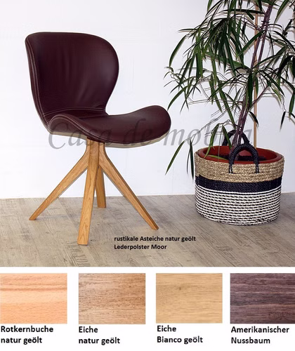Schalenstuhl SKARA 50x81x60cm natur/Bianco geölt Colorado-Leder Schalenstuhl SKARA 50x81x60cm natur/Bianco geölt Colorado-Leder