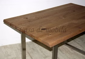 Tisch 140x76x90cm FARGO, U-Edelstahlbeinen Wildeiche Räucheröl Esstisch 140x76x90cm FARGO Wildeiche massiv Räucheröl