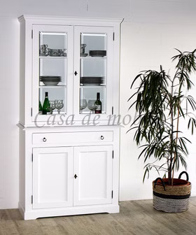 Massivholz Buffetschrank 105x207x43cm TOSCANA Pappel massiv weiß lackiert Massivholz Buffetschrank 105x207x43cm TOSCANA Pappel massiv weiß lackiert