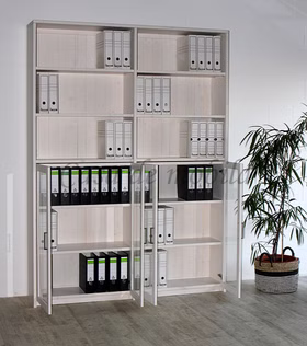 Massivholz Bücherregal mit Glastüren CONTRA 176x238x33cm kiefer massiv weiss lackiert Casa de mobila Goslar Massivholz Bücherregal mit Glastüren CONTRA 176x238x33cm kiefer massiv weiss lackiert Casa de mobila Goslar