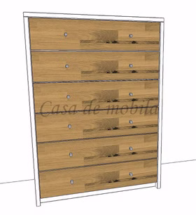 Massivholz Schubladenkommode 89x123x46cm CONTRA Kernbuche weiß / Wildeiche geölt