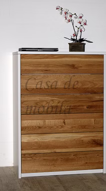 Schubladenkommode 89x123x46cm CONTRA Kernbuche weiß / Wildeiche geölt Kommode mit 6 Schubladen CONTRA 89x123x46 cm buche weiß lackiert, Eiche geölt Casa de mobila Goslar