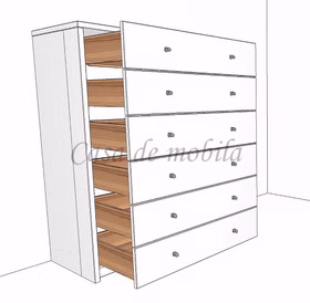 Schubladenkommode 89x123x46cm CONTRA Kernbuche weiß lackiert Kommode mit 6 Schubladen 89x123x46cm CONTRA Kernbuche massiv weiß lackiert Casa de mobila Goslar