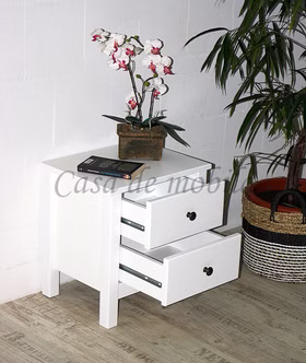 Nachtkommode Nachtschrank mit schubkästen ANTON holz buche Kernbuche massiv weiss lackiert casademobila Nachtkommode Nachtschrank mit schubkästen ANTON holz buche Kernbuche massiv weiss lackiert casademobila