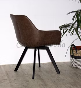 Drehstuhl 60x82x62cm RINGO Metall-Gestell Lederimitat braun Polsterstühle drehbar RINGO 60x82x62cm Metallbeine schwarz Lederimitat braun Casa de mobila Goslar