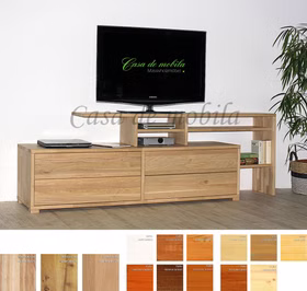 Massivholz TV-Lowboard mit Aufsatzregal CONTRA 220x72x46/33cm kiefer, Kernbuche, Wildeiche massiv natur oder Bianco geölt Massivholz TV-Lowboard mit Aufsatzregal CONTRA 220x72x46/33cm kiefer, Kernbuche, Wildeiche massiv natur oder Bianco geölt